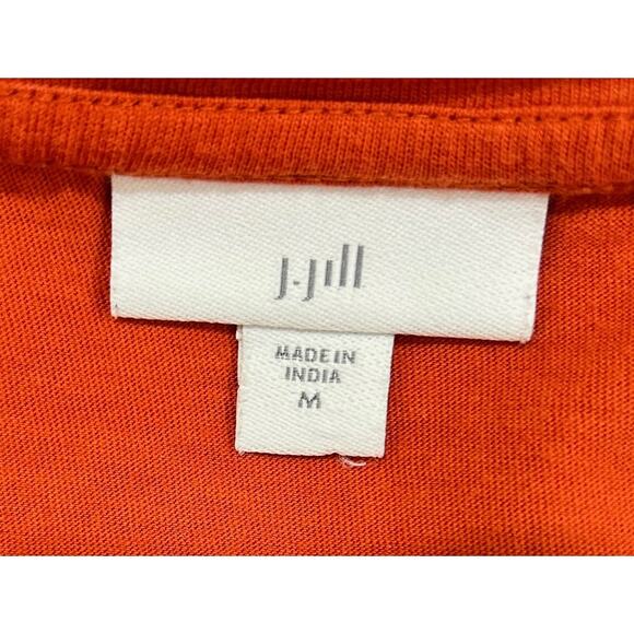 J. Jill Burnt Orange Short Sleeve A-Line Stretch Swing Top - Picture 5 of 7